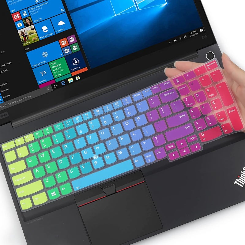 MUBUY-GOL Keyboard Cover for 15.6" Lenovo ThinkPad E15 Gen 4/3/2, ThinkPad L15 Gen 2/1, ThinkPad T15 T15p T15g P15 P15s P15v Gen 3/2/1, ThinkPad E580 E590 E595 L580 L590 P52 P53 P72 P73 T570 T575 T580 T590 -RB - Image 1